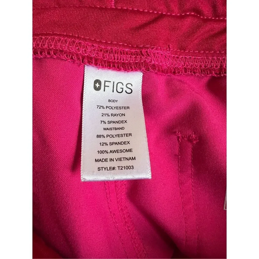 FIGS Livingston Basic Scrub Pants in Shocking Pink - Picture 4 of 4
